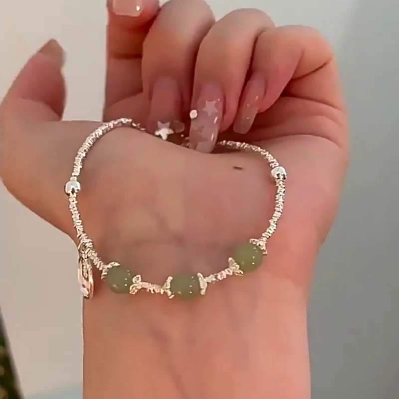 

Chinese Style Fashionable Blessing Pendant Beads Broken Silver Bracelet 925 Sterling Silver High End Jewelry Gift for Women