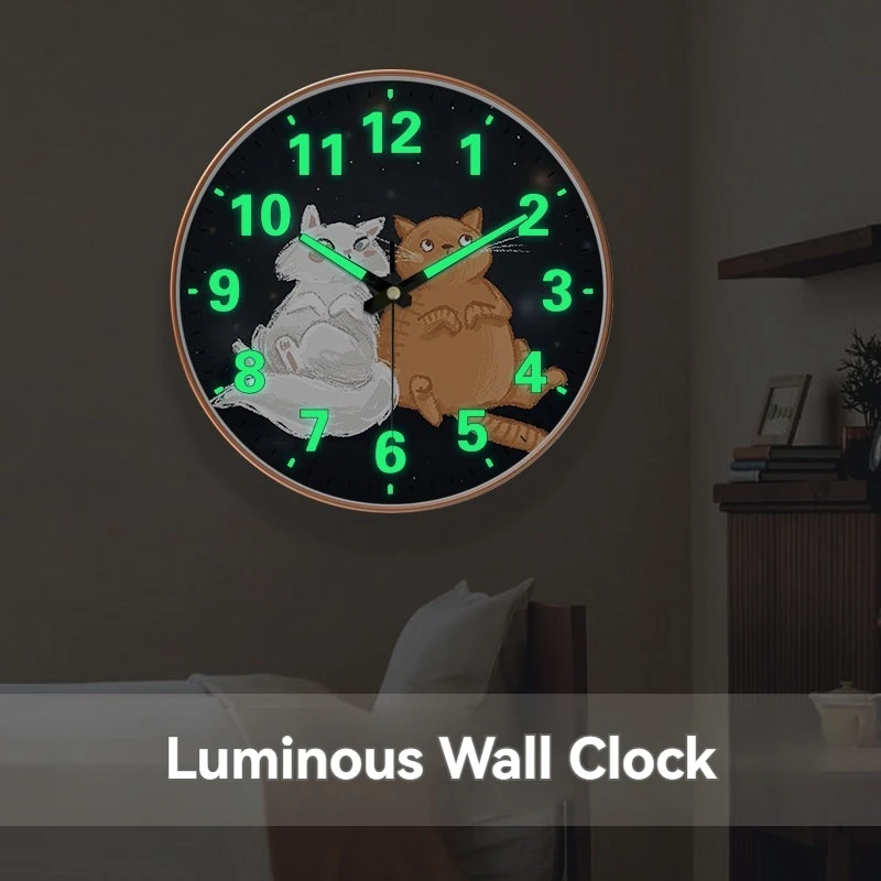 Modern Luminous Wall Clock Ink Wash 2D Dial High-Quality Frame Silent Movement Glow-in-the-Dark Clock for Living Room Bedroom