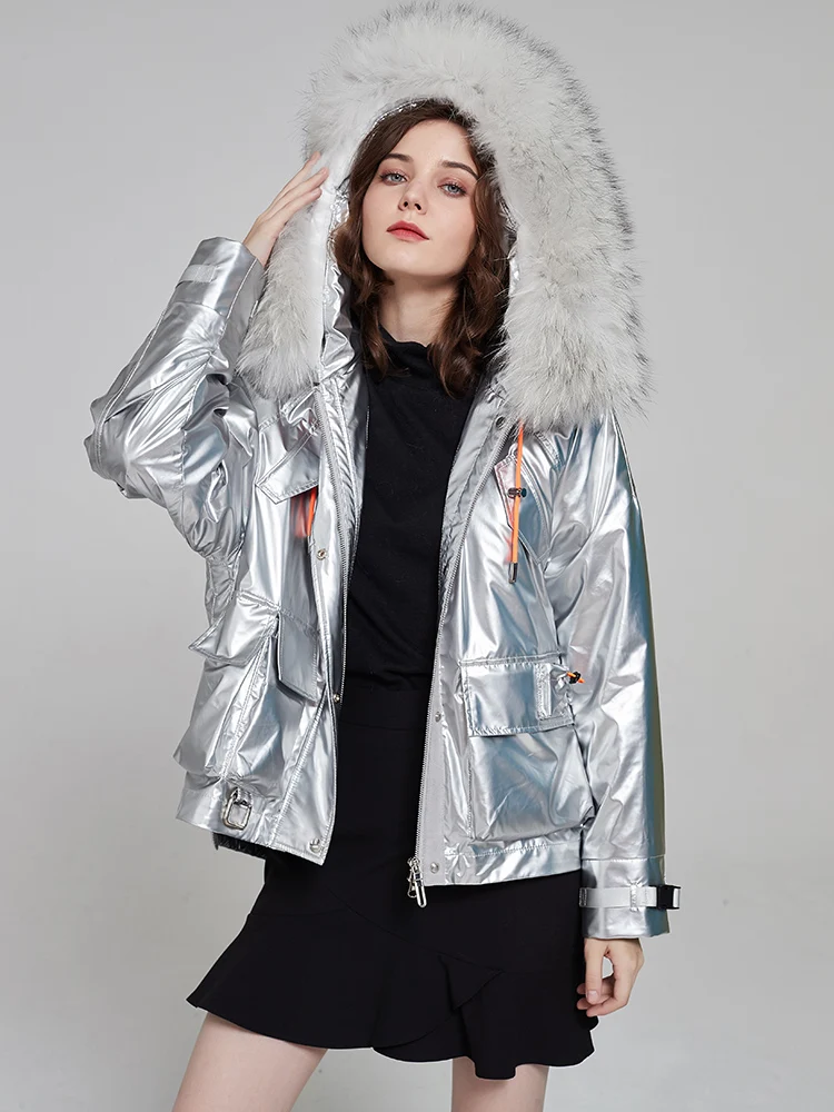 KMETRAM naturel Rex fourrure de lapin doublure amovible Parka veste raton laveur chien col de fourrure 2025 hiver à capuche court femmes vêtements шу pia