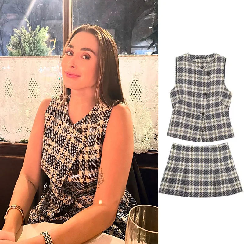 المرأة الصيف موضة س الرقبة غير المتكافئة تصميم الأزرق سترة بلوزات بلا اكمام + واسعة مطوي منقوشة محكم تنورة مجموعة تي شيرتات قصيرة للأطفال