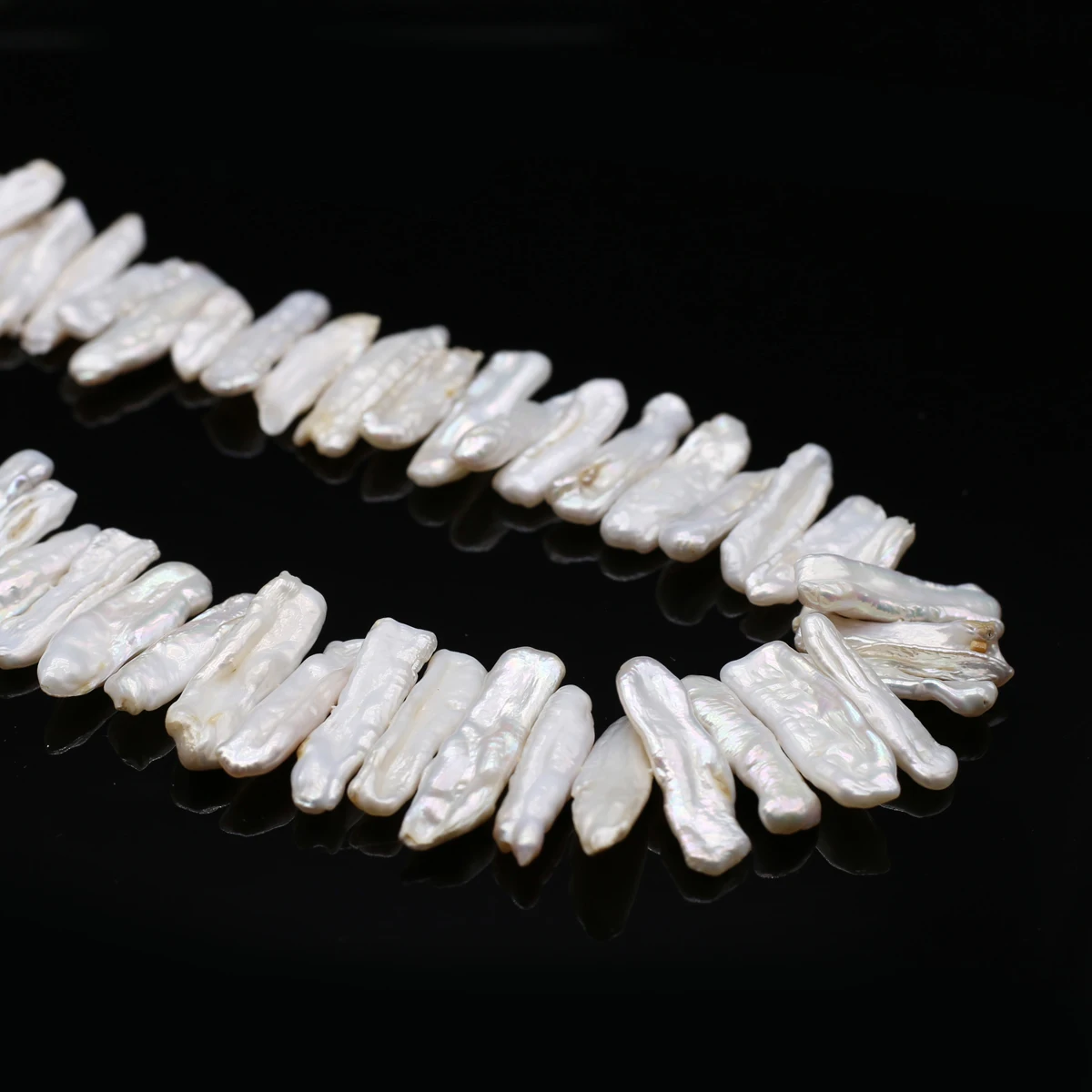 Natural White Baroque Pearl Beads Strip Shape Loose Spacer Bead for DIY Elegant Necklace Earring Jewelry Gifts Findings