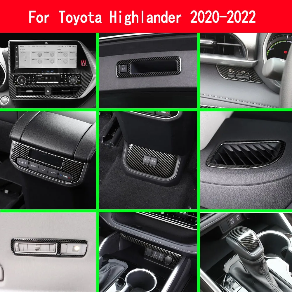

Задний подлокотник, выходное отверстие кондиционера, накладка на панель переключения передач, крышка панели для Toyota Highlander Kluger 2020 2021 2022 2023 2024