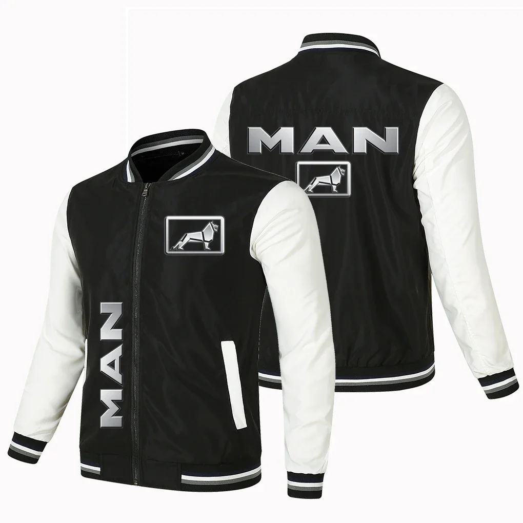 2023 New Spring Autumn Men's MAN Truck Logo Casual Sports Loose Zipper Baseball Jacket Man Thin Biker Coat