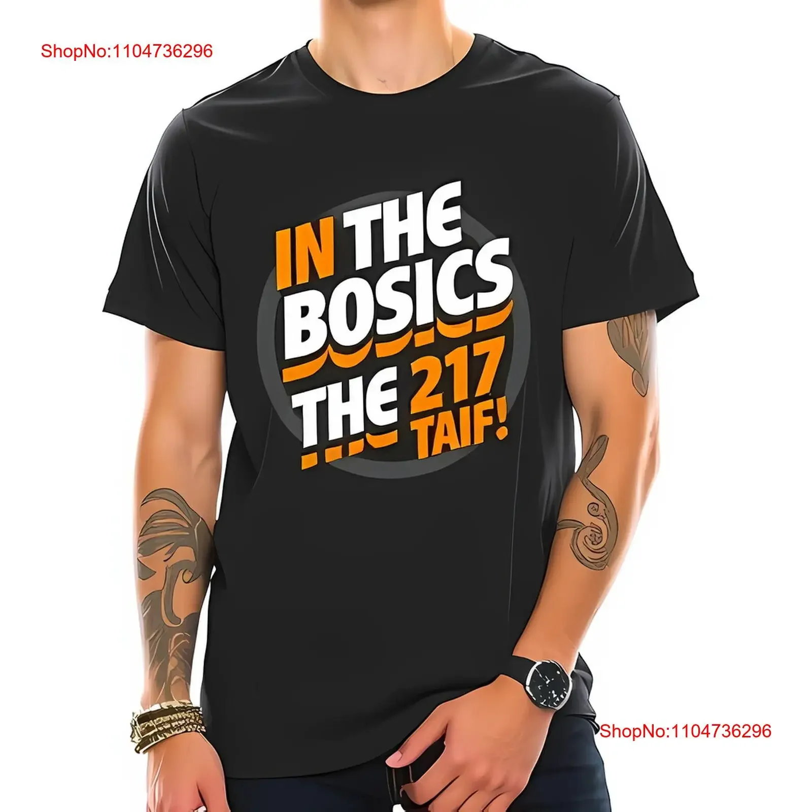 

Стильная черная футболка с жирным оранжевым и белым круглым рисунком Graphl Wear Хлопковый винтажный стираный домашний топ для повседневной носки