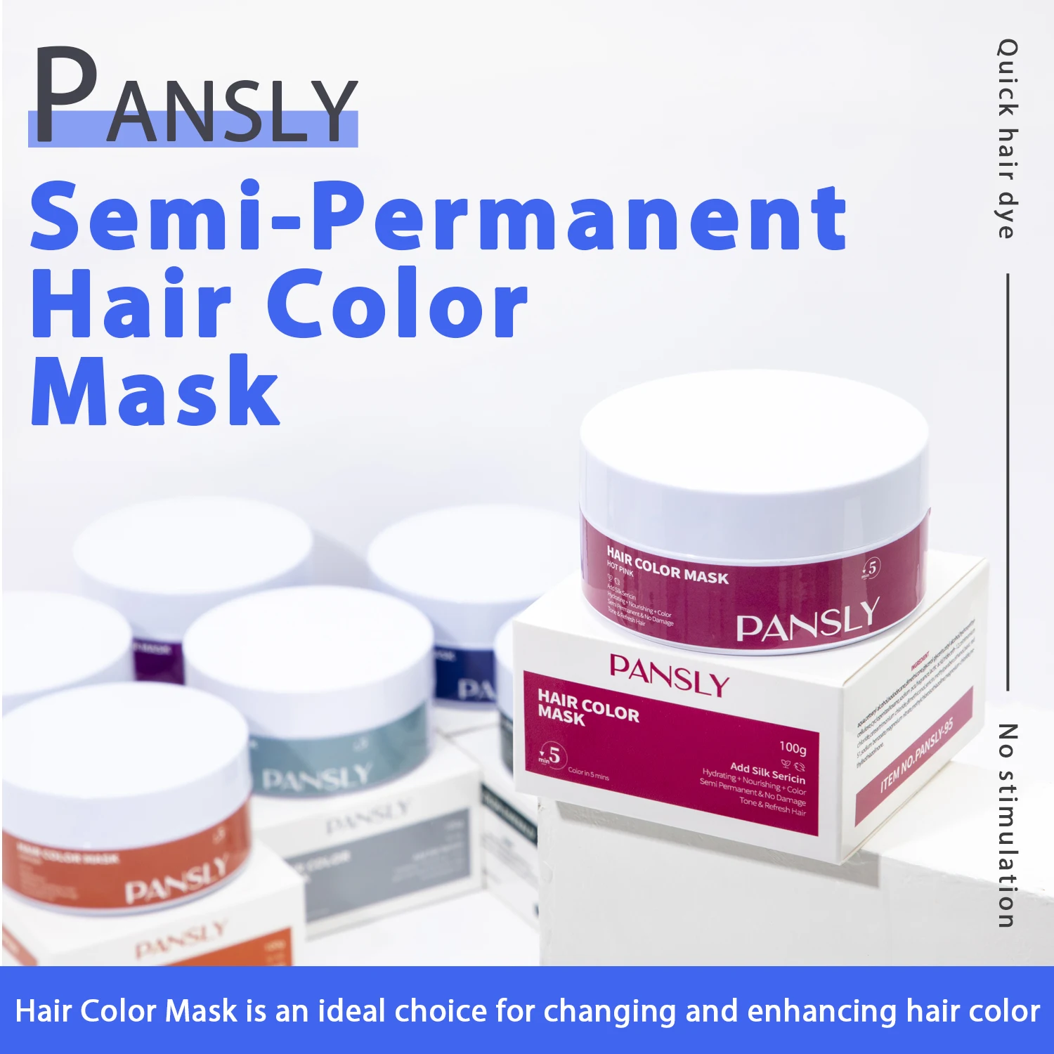 7 Farben Haarfarbe Maske semi permanente Haar färbemittel Maske Färbe-und Nährstoff produkt 5 Minuten schnelle Farb anwendung