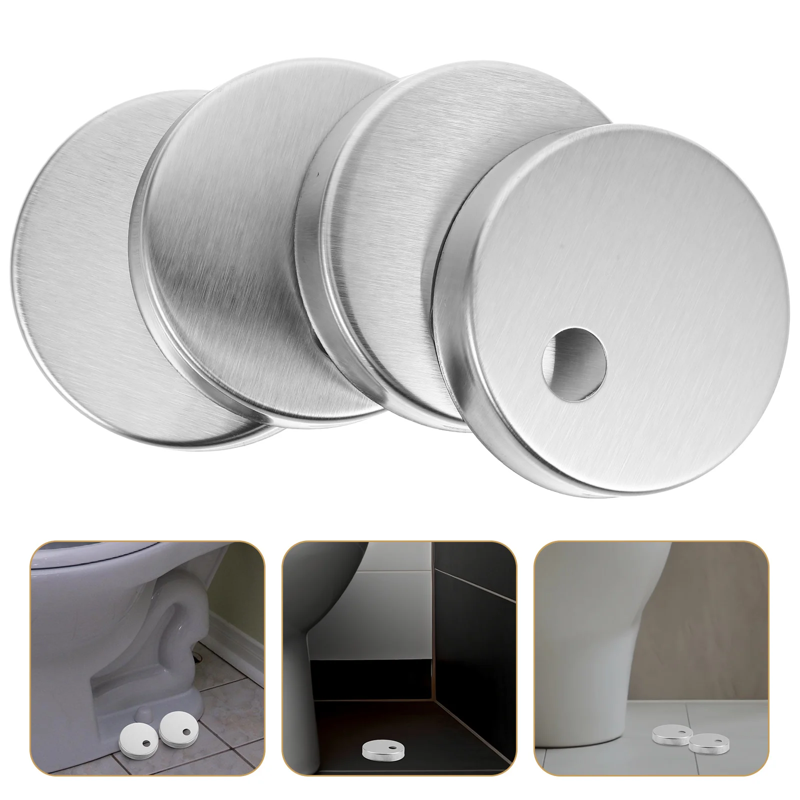 

4pcs Toilet Bolt Decorative Cover Stainless Steel Bathroom Accessories Hardware Parts Caps Screw Fixing Points Compatibility