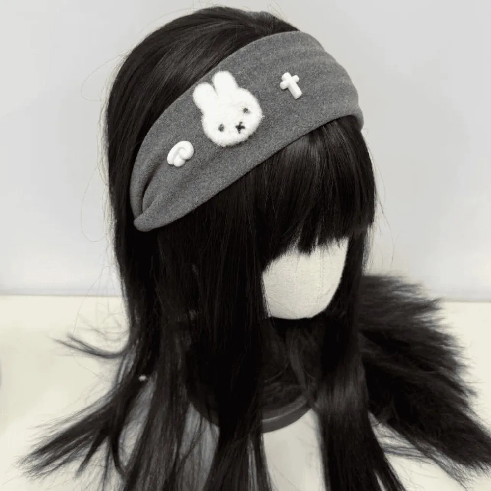 لطيف ميفي أرنب عقال رمادي واسعة حافة الكرتون الحلو إكسسوارات الشعر اعتصامات نمط عالية المظهر رائعة موضة الاتجاه