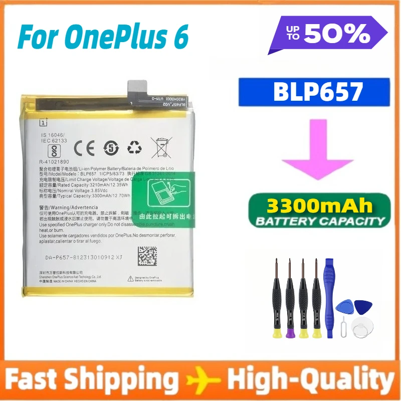 BLP657 3300mAh Replacement Battery for OnePlus 6 A6001 Phone Batteries Fast Shipping