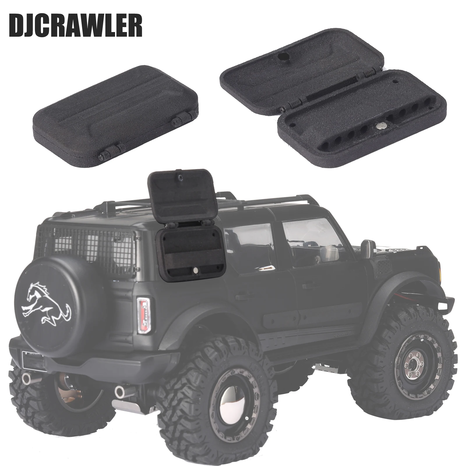 

DJC 1/18 Nylon Toolbox Side Backpack Small Book for TRX-4M TRX4M BRONCO Model Crawler Car Modification Accessories Upgrade Parts