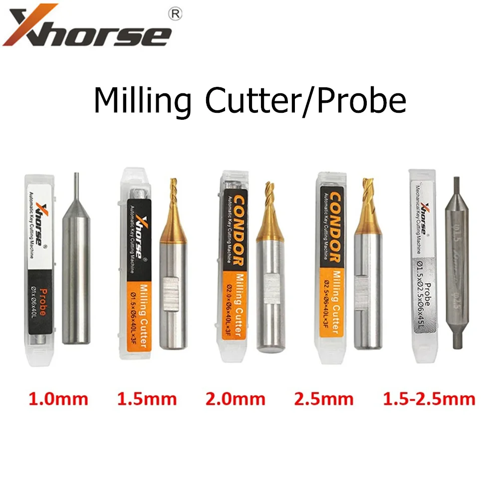 Xhorse 1.0mm 1.5mm 2.0mm 2.5mm Milling Cutter Probe for CONDOR XC MINI Plus XC-007 Dolphin XP-005 XP-007 Key Cutting Machine