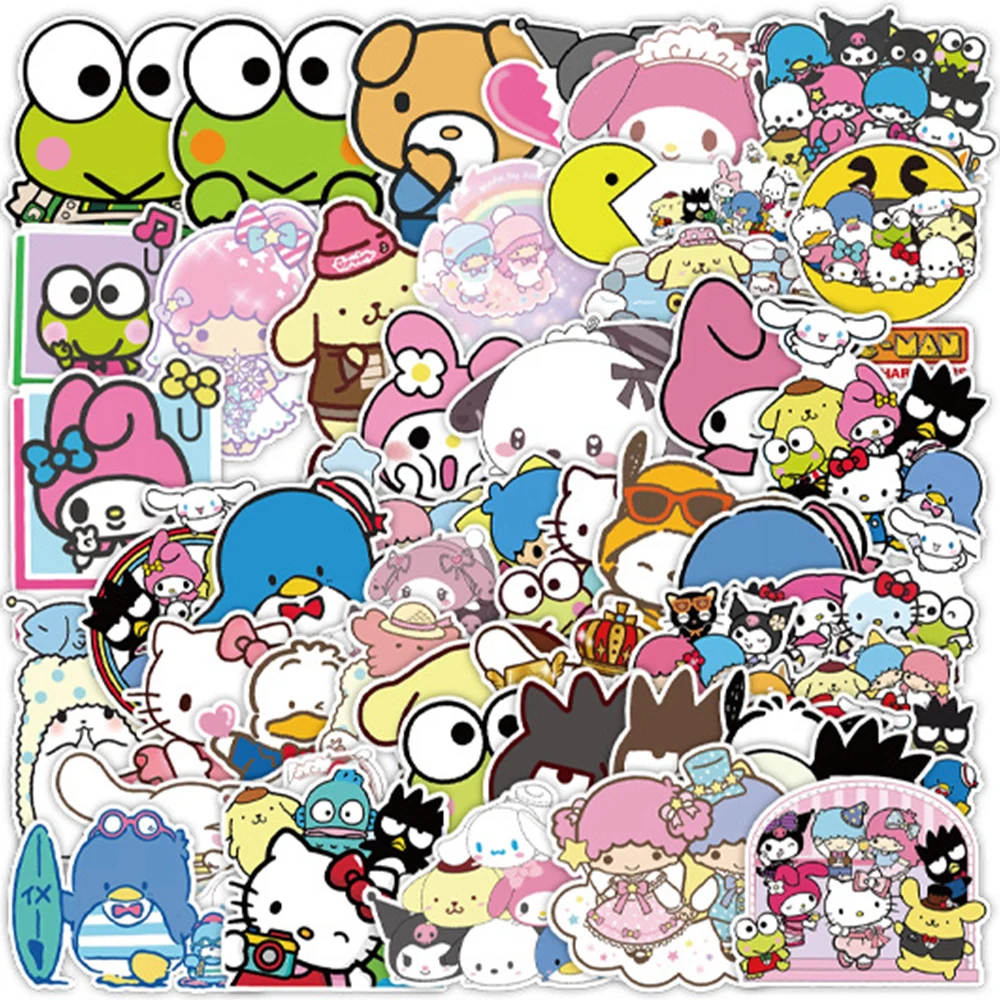 

10/30/50pcs Cute Anime Sanrio Stickers Cinnamoroll Kuromi My Melody Sticker for Laptop Scrapbooking Planner Cartoon Sticker Toy