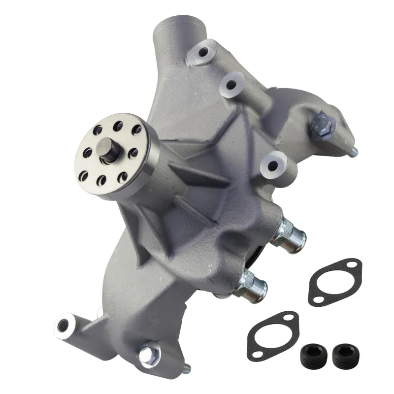 Satin/Chrome High Flow Volume Aluminum Long Water Pump For Chevy BBC LWP 396 402 427 454 V8  Engines 1969-1987