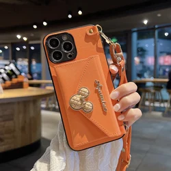 Luxury Rhombic Pattern Card Inserting Bag Female Phone Cover Case For Iphone 14 13 12 X 11 Pro Xs Max Xr Pu Leather Coque Fundas