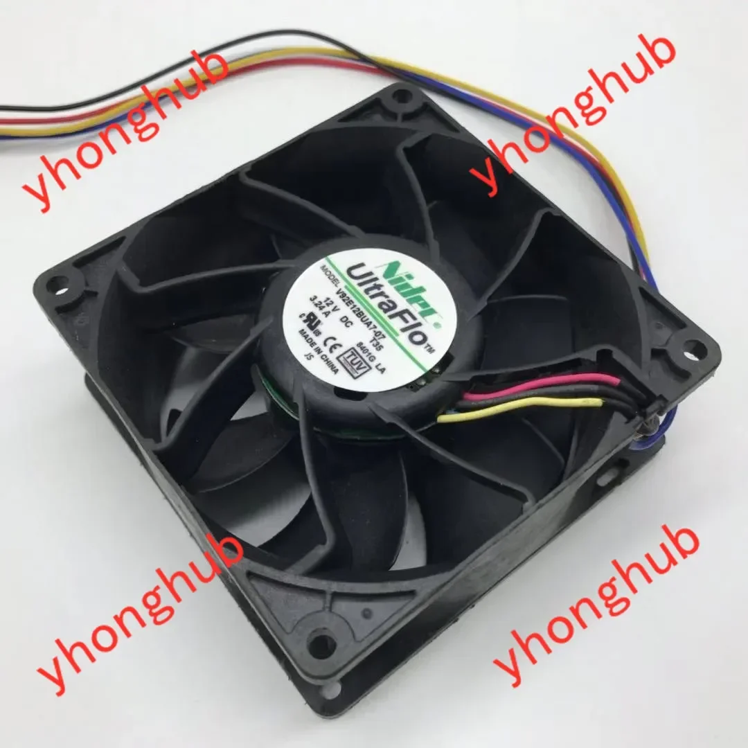 nidec-v92e12bua7-07-dc-12v-324a-92x92x38mm-4線式サーバー冷却ファン