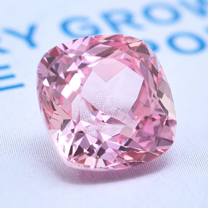 Lab Grown Sapphire Square Cushion Sunrise Pink Color VVS1 Selectable AGL Certificate Charms Beads Diy Jewelry Making Materials