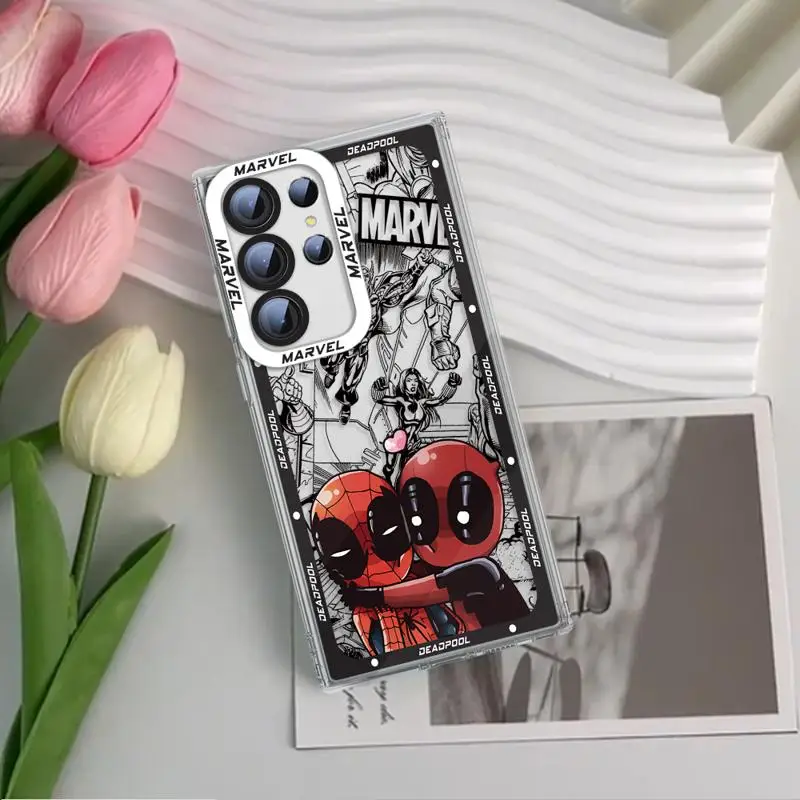 Etui na telefon Marvel Comics Deadpool Cute do Samsung Galaxy S24 S23 Plus FE S22 S20 S21 Ultra X3 X8a X7b X8 5G Clear fundas cover