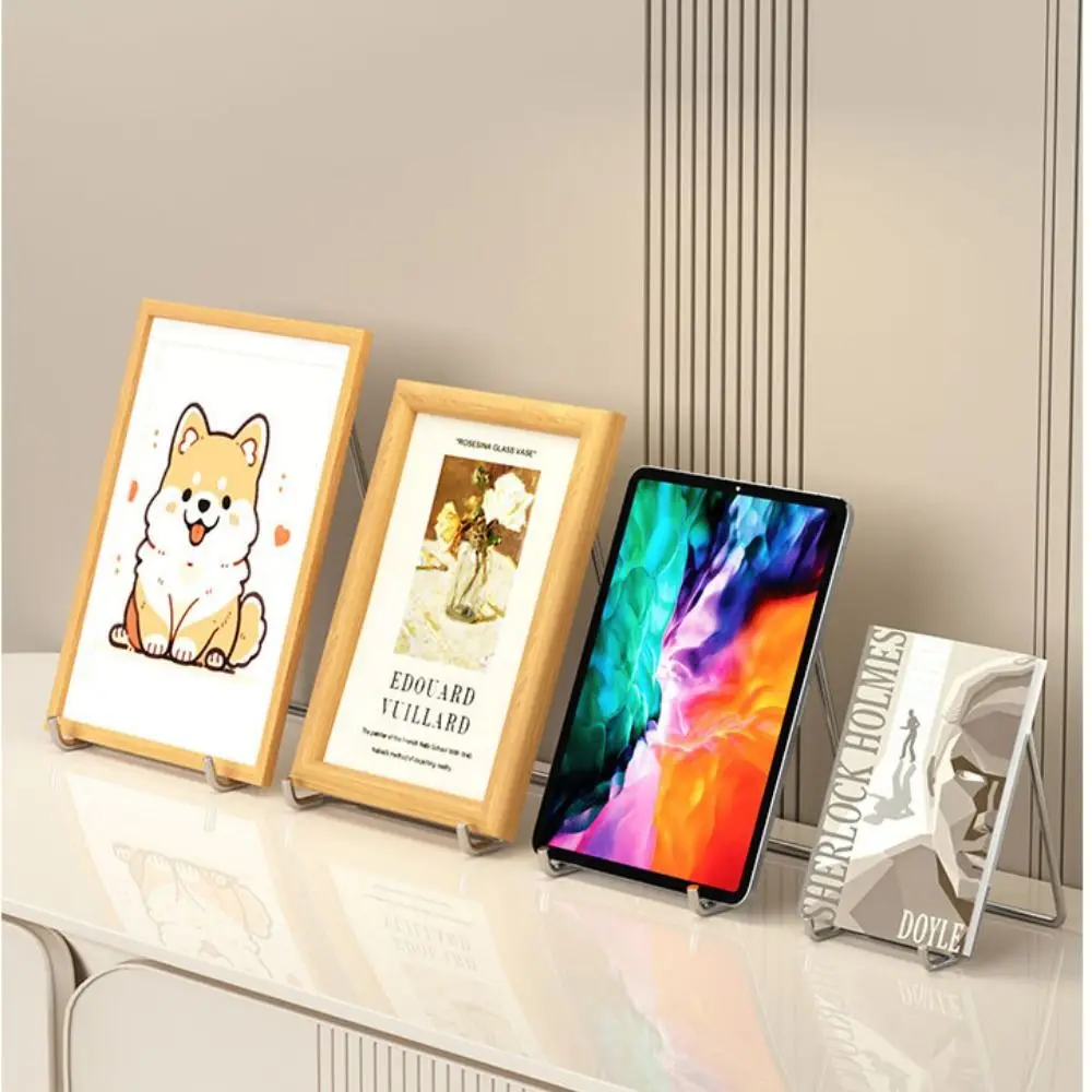 Stainless Steel Plate Stands Multi Functional Rust-Proof Picture Book Pedestal Space Saving Frame Easel Holder Stand