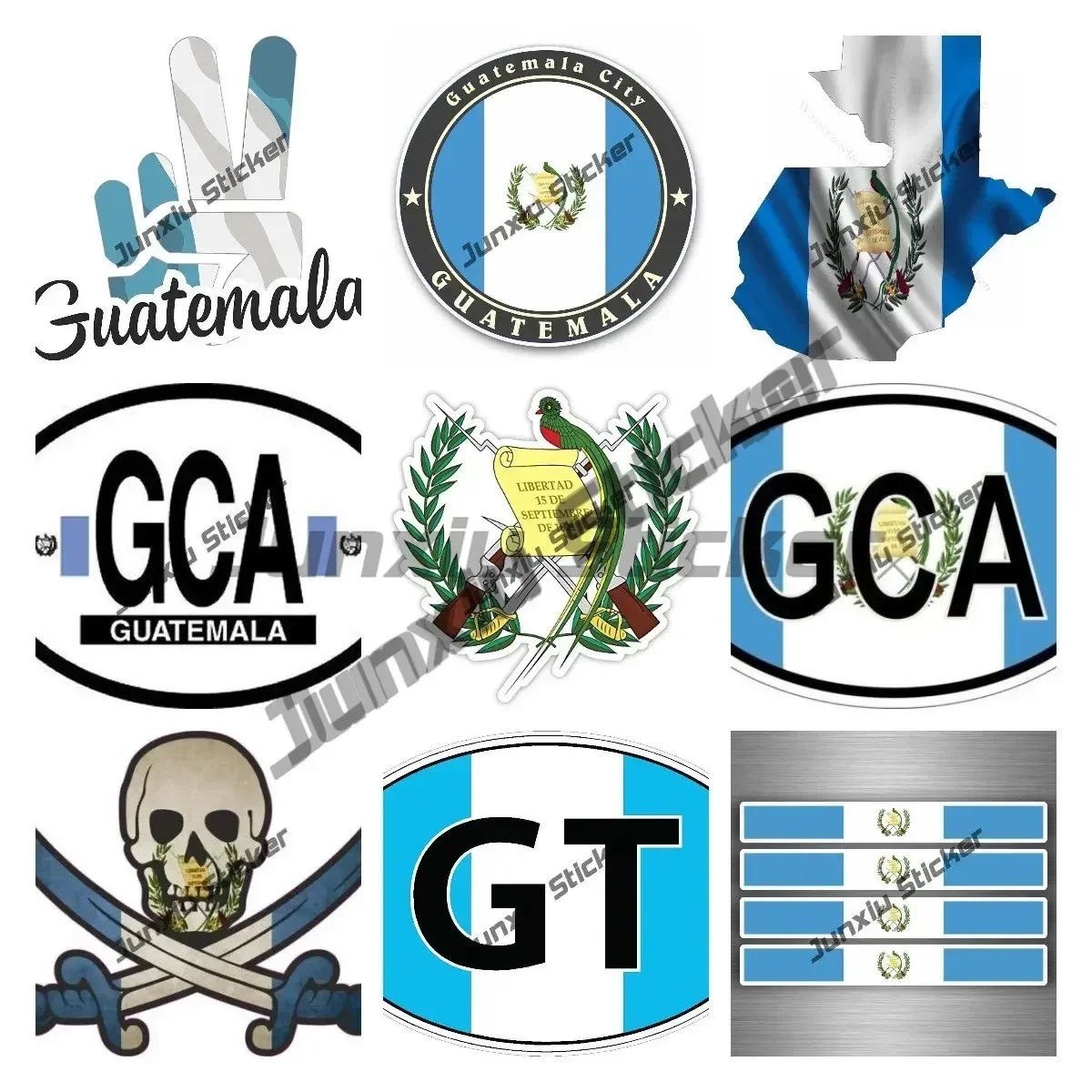 Guatemala Flag Vinyl Decal Tactical Guatemalan Victory Sign Guatemalan Country Wings Biker Stickers for Car Vehicles Accessories