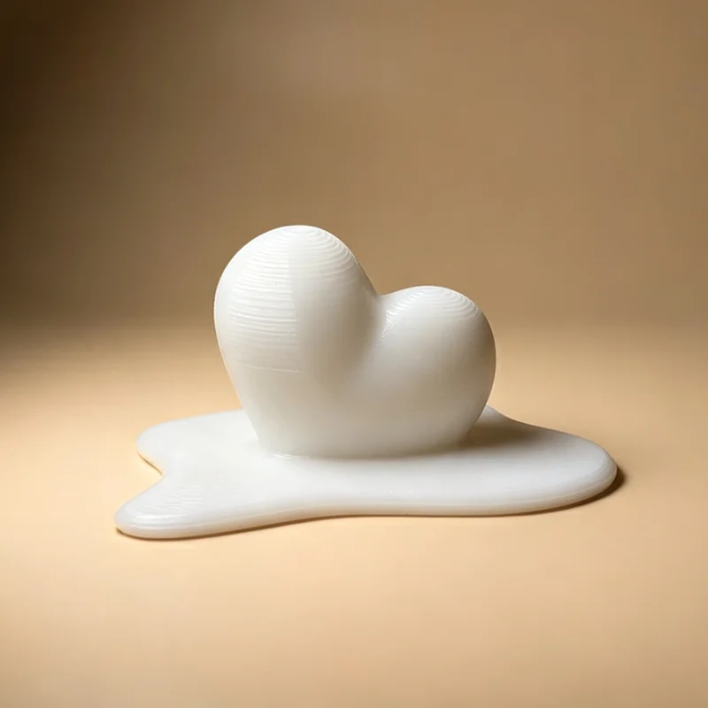 Novelty 3D Print Red Melting Heart Note Card Stand Romantic Desktop Photo Holder Office Message Display Decor