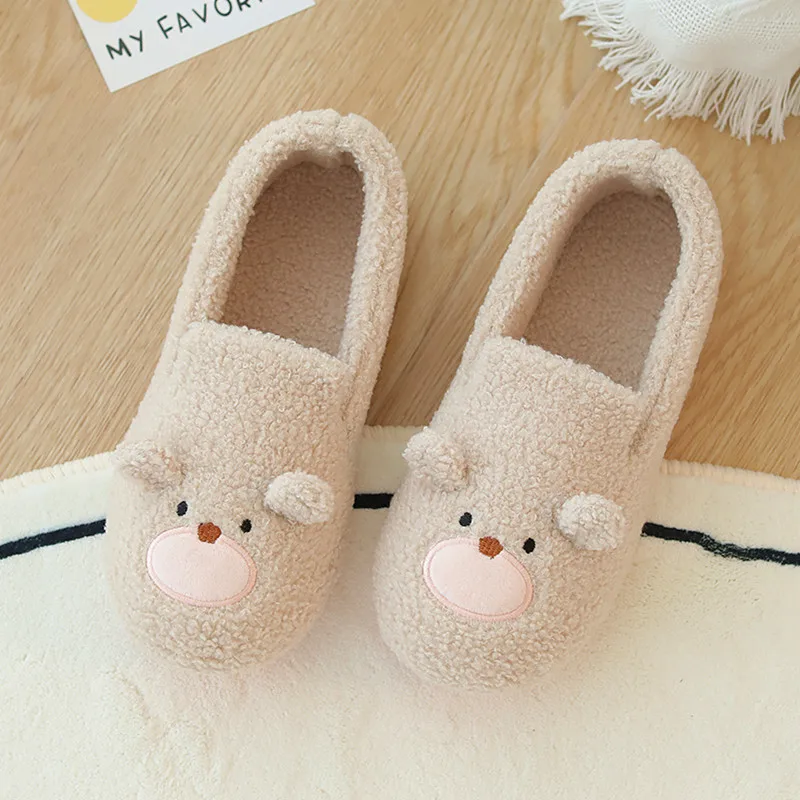 New Cute Teddy Bear Slippers Women Bedroom Home Girl Women Wedding Comfortable Shoes