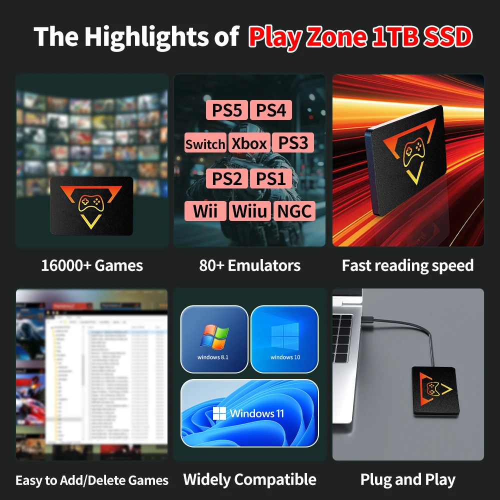 1TB Retro Gaming SSD Video Gam - огляд і ціна Retro Gaming Emulator Pc