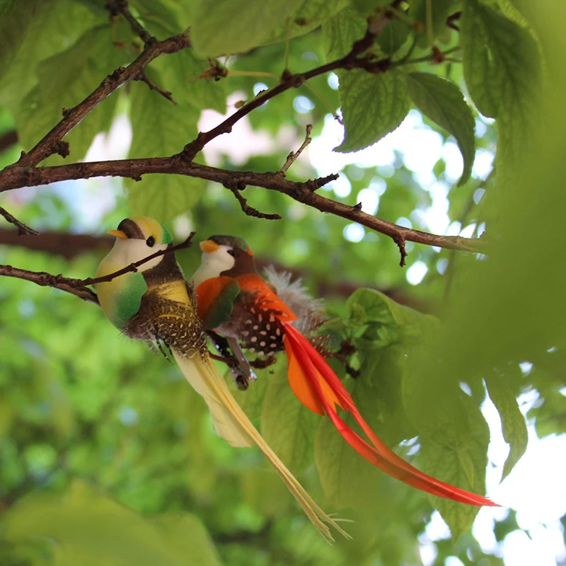 Garden Prop DIY Decoration Swallow Tail Bird Clip Handmade Simulation Bird Creative Feather Lawn Branch Figurine Ornament