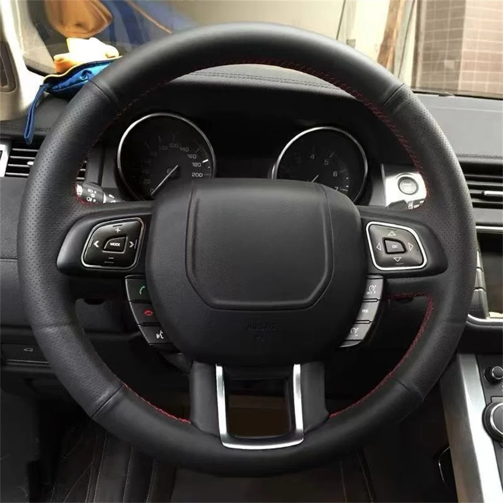 Non-Slip Car Steering Wheel Cover Genuine Leather Interior For Land Rover Range Rover Evoque 2012-2019 Funda Volante Stuurhoes