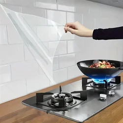주방 캐비닛 스토브 및 흄 기계용 내유성 및 방수 세라믹 타일 벽 스티커, 고온 내성, 1 롤