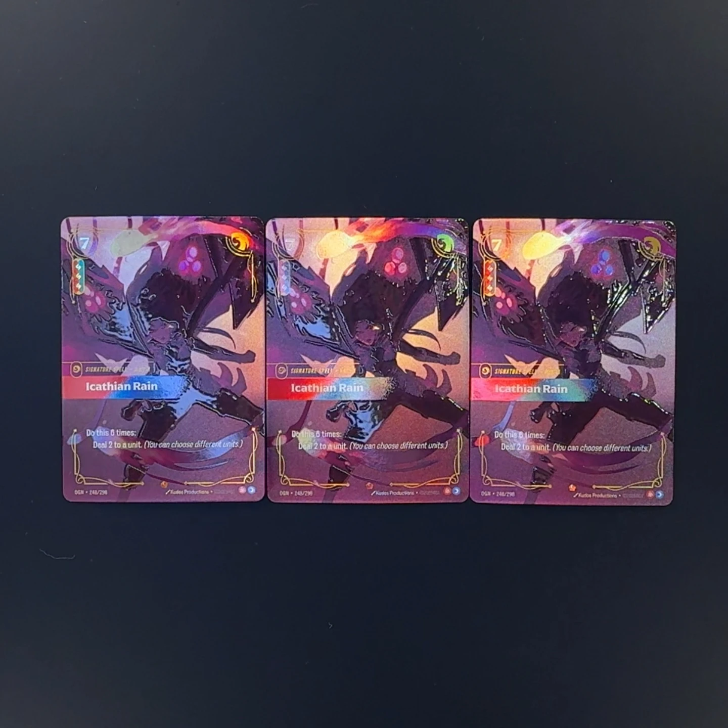 

Коллекционная карта Riftbound League Of Legends Icathian Rain Card KAISA, текстурированная фольгированная карта OGN-122