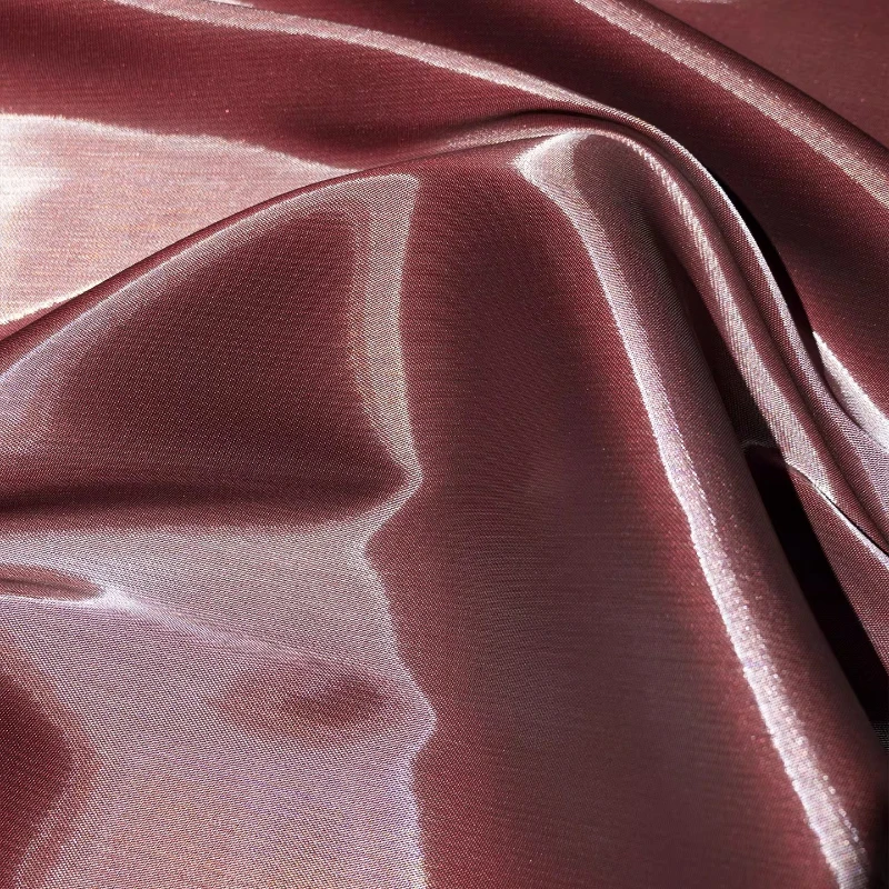 

Wine Red Glossy Ultra Bright Crystal Thread Fabric for Wrinkle Resistant Clothing Designers Fabrics By Meter Diy Sewing Cloth