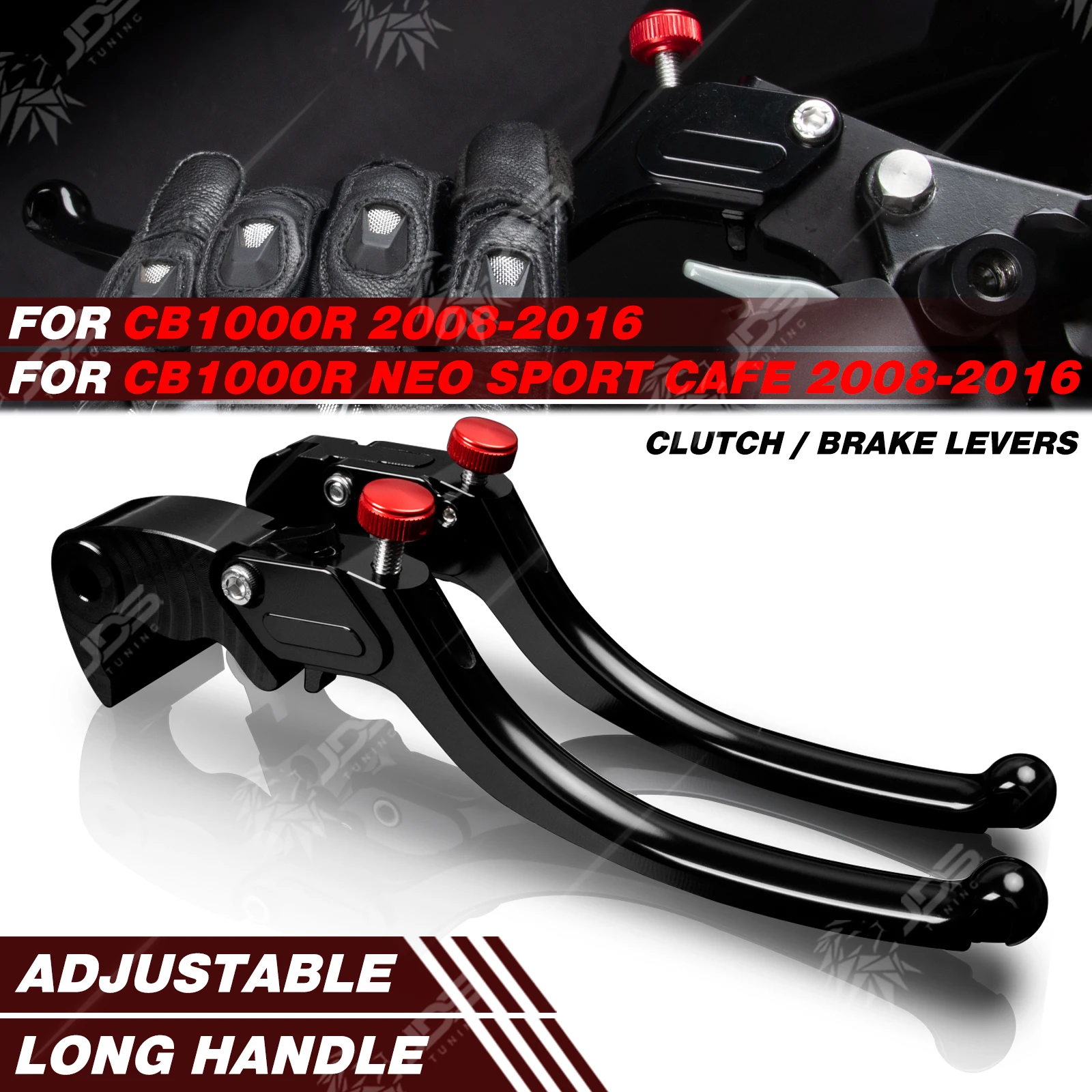 

JDSTUNING For Honda CB1000R/NEO SPORT CAFE 2008-2016 Stepless Clutch Lever Brake Lever Set Long Handle Levers Accessories Parts