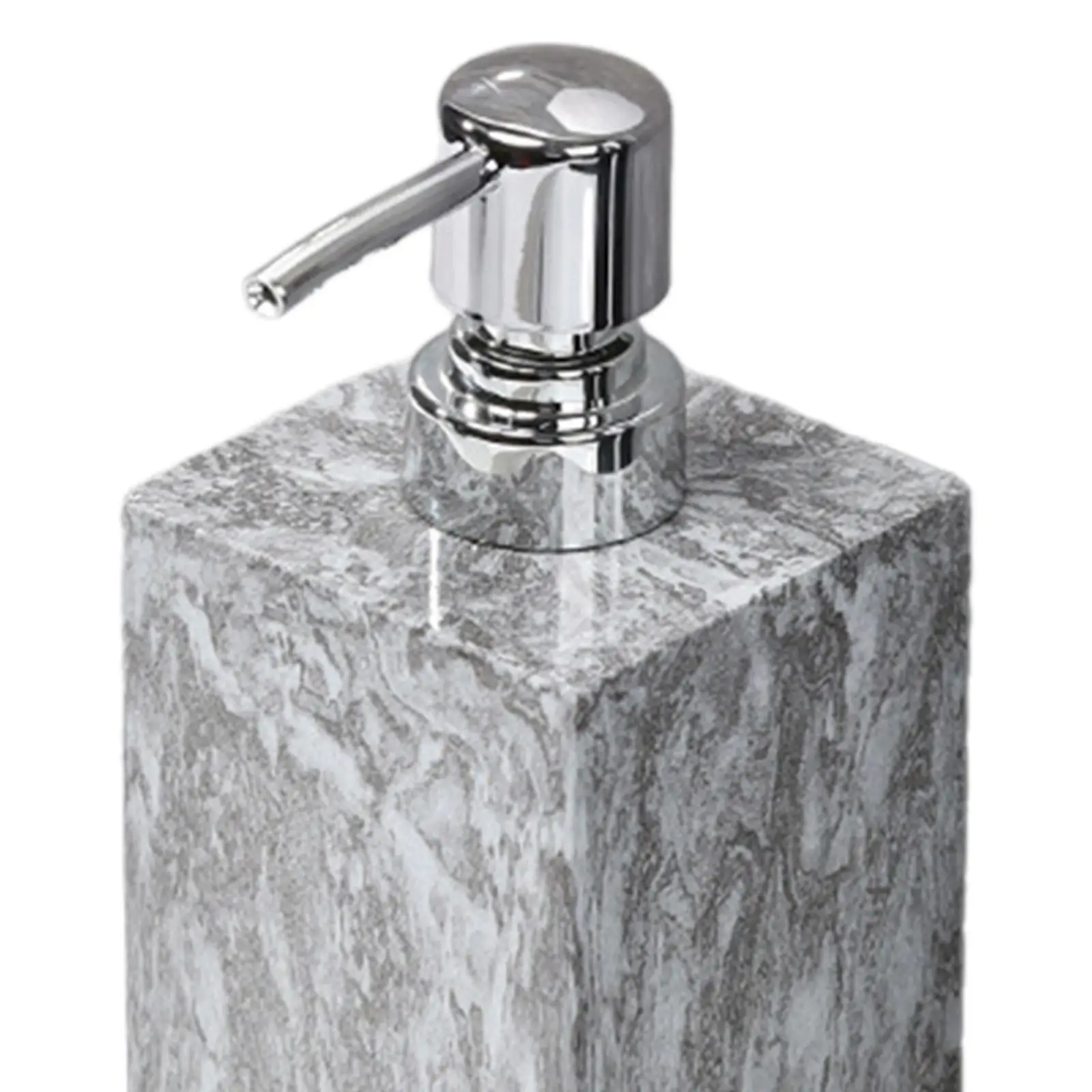 Dispensador de jabón de mármol con bomba de acero inoxidable, elegante contenedor de loción a prueba de herrumbre, botella decorativa para encimera de baño