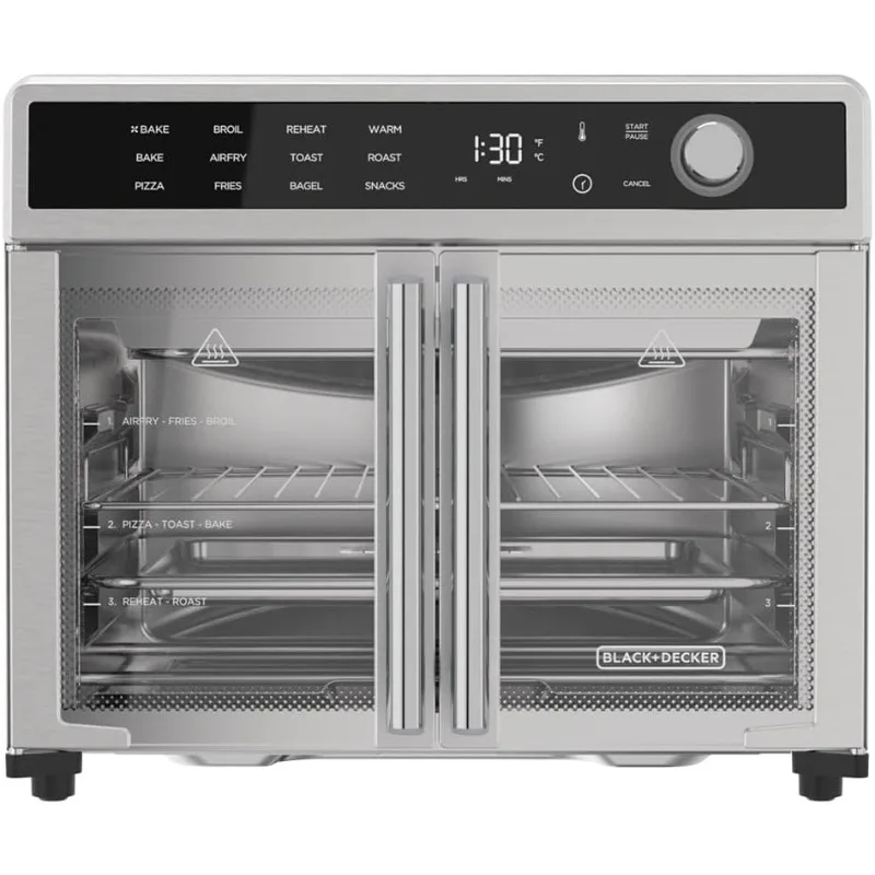 

Air Fryer Toaster Oven Combo, 12 in 1 Countertop Convection Oven Cooks Food Fast, Fits a Whole Pizza or 6 Toast Slices