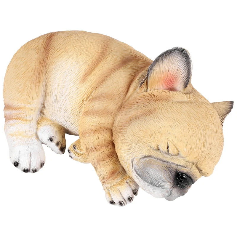 French Bulldog Sculpture Ornament Dog Statue Figurine Outdoor Garden Decor Gift -Lying Dog-A46I