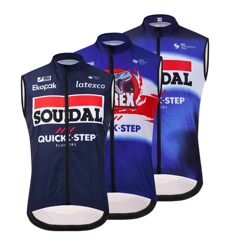 Imagen 1 del producto Soudal-Camiseta de ciclismo de paso rápido, chaleco de ciclismo sin mangas, ropa para bicicleta de montaña, ropa de bicicleta de carreras de secado rápido, transpirable