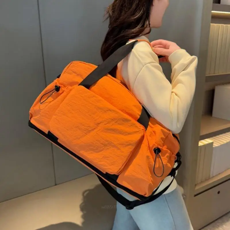 

X5XA Water Resistant Expandable Travel Duffle Bag Wet and Dry Compartment Design Foldable For Gym Clothes Organization And