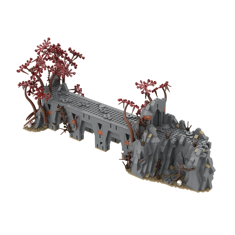 1064 Uds. Moc Dol-Guldur el puente principal arquitectura modelo bloques de construcción DIY montaje creativo ladrillos juguetes niños regalos de vacaciones