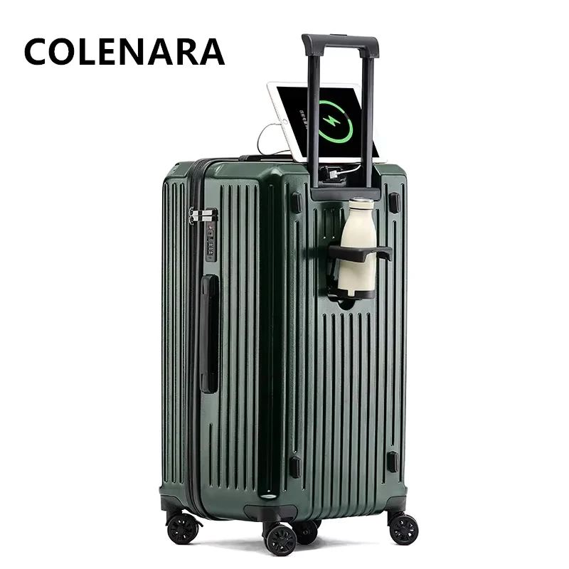 COLENARA Suitcase on Wheels ABS+PC Boarding Box Large Capacity Trolley Case Family Travel Essentials Women's Rolling Luggage