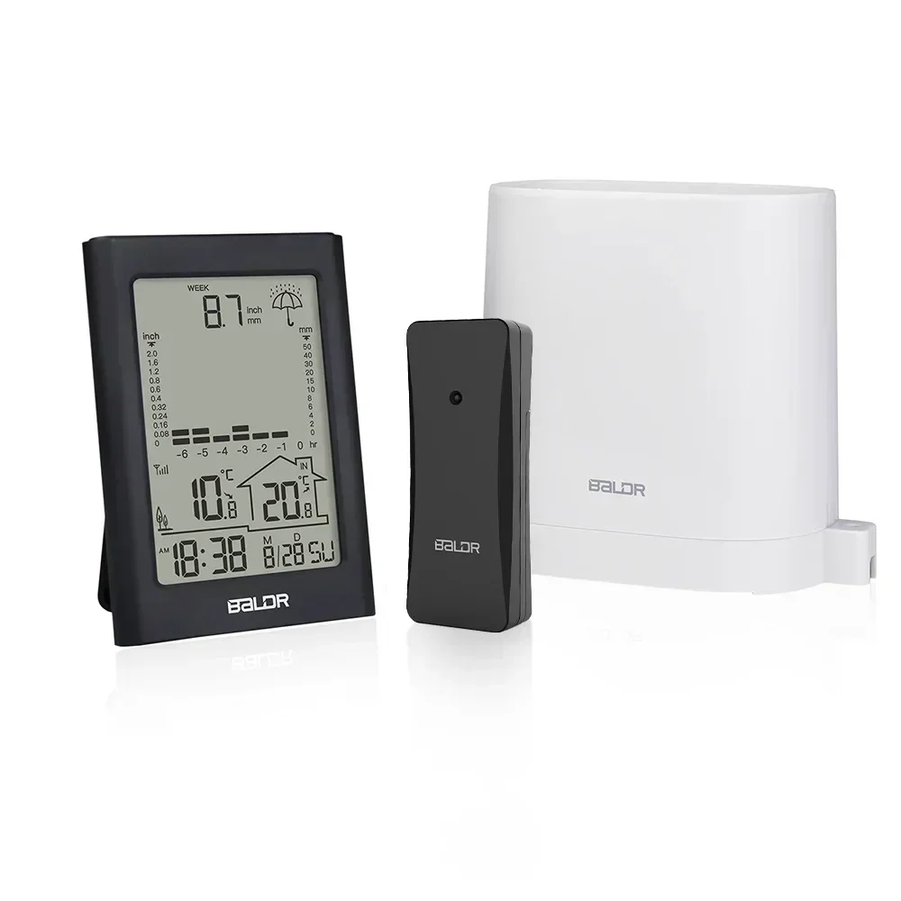 Color screen weather station meter real-time rainfall detection cylinder calendar alarm clock indoor