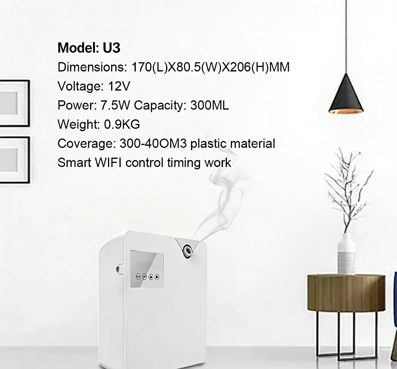 Bluetooth Smart Aroma Diffusor Hotels Lufterfrischer Aroma Diffusor Abdeckung 300m3 Elektrischer Geruch für den Geruchsverteiler zu Hause – Detail 5