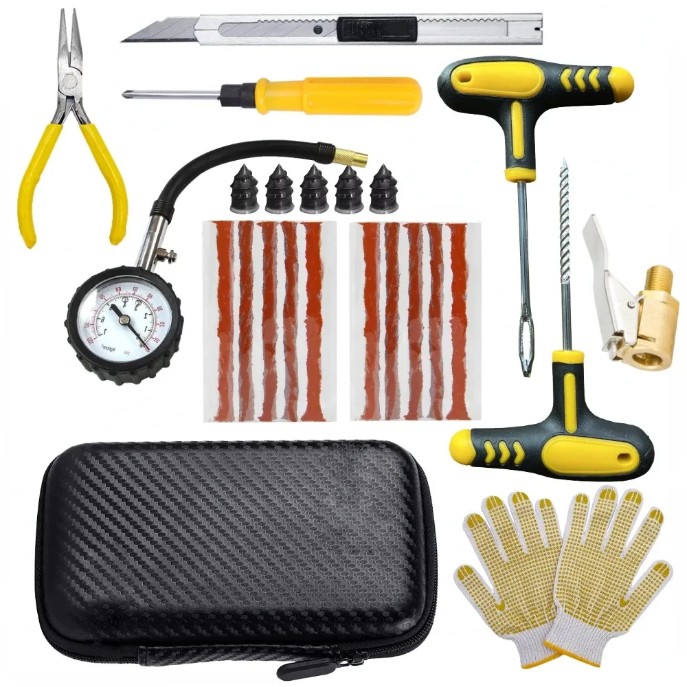 

Комплексный комплект-комплект для ремонта автомобильных шин, аварийный прокол шин для полосок шин, инструменты для перемешивания проколов велосипеда, набор инструментов для ремонта