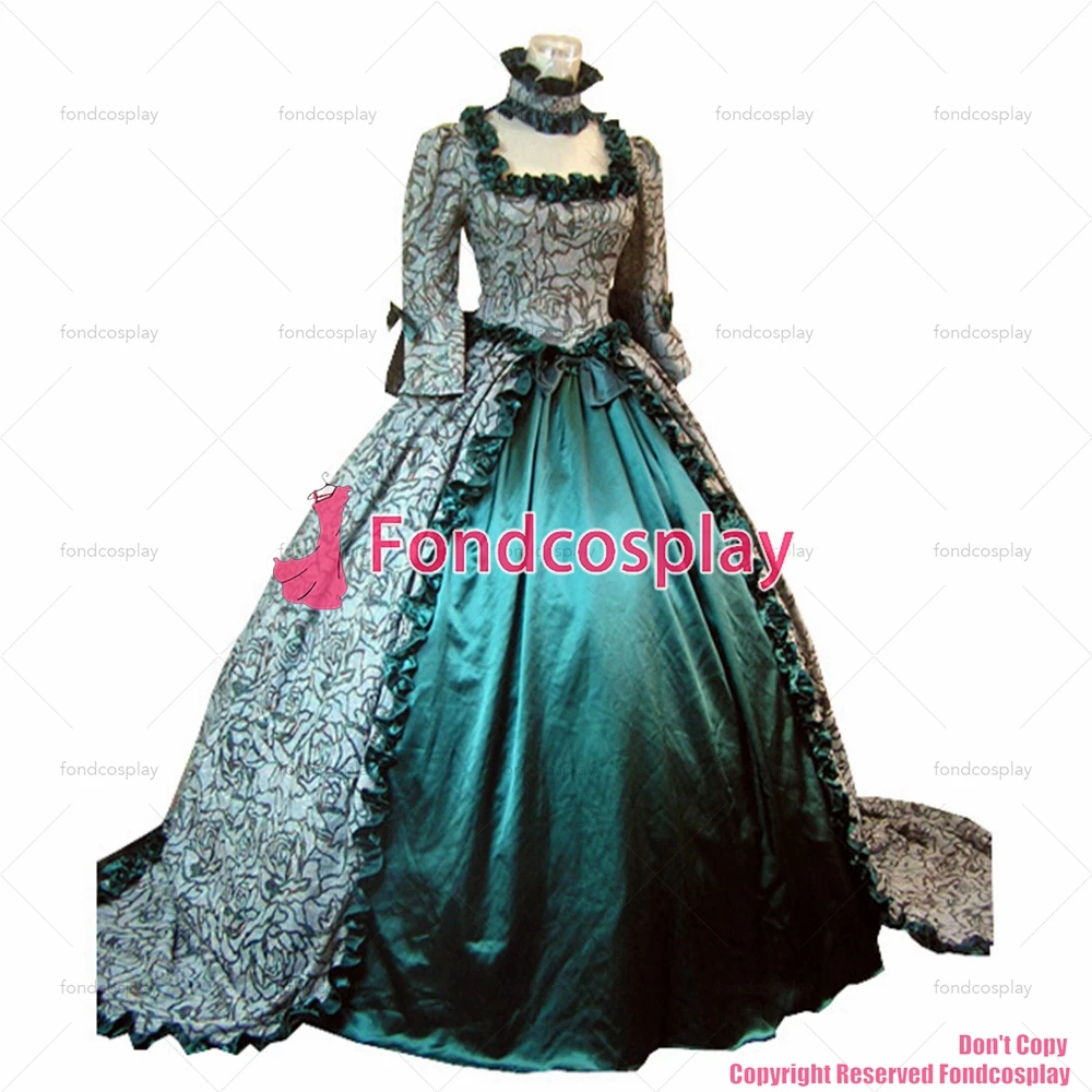 fondcosplay Gothic Lolita Punk Medieval Gown Figure Long Evening satin Dress skirt cosplay costume CD/TV[CK1431]