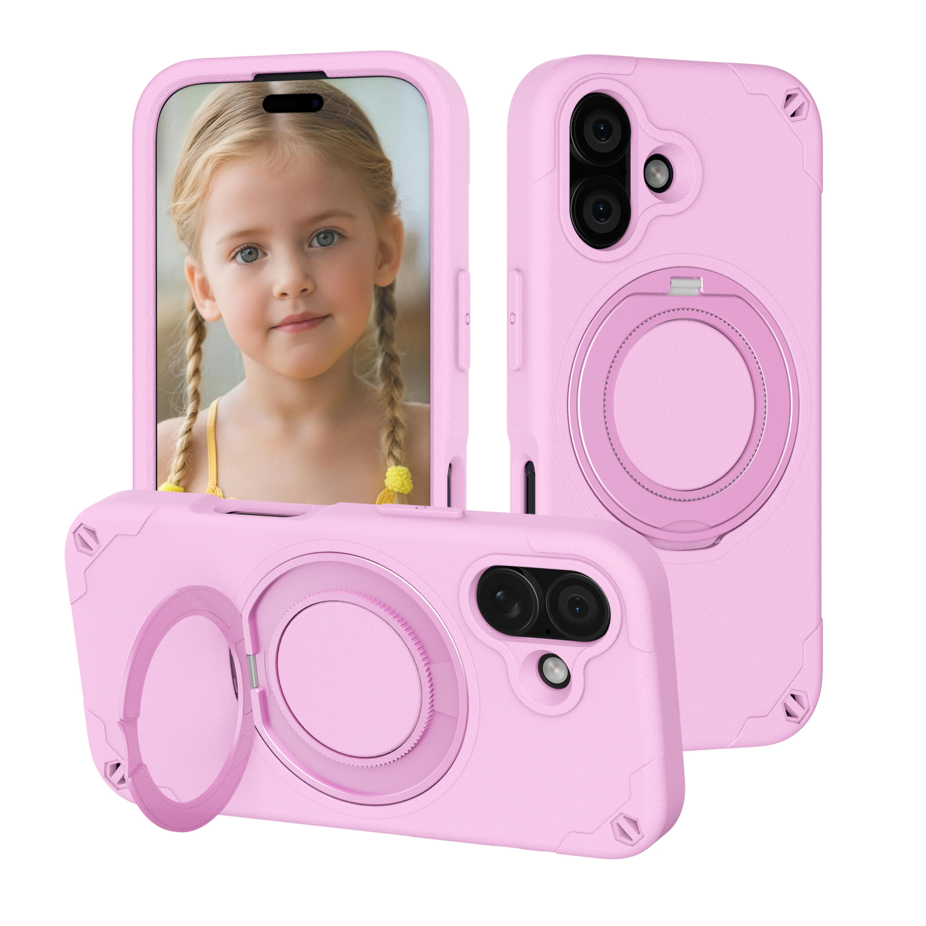 

360° rotating magnetic phone stand suitable for iPhone 17/16/15/14/13 Pro Max. The EVA material is environmentally friendly