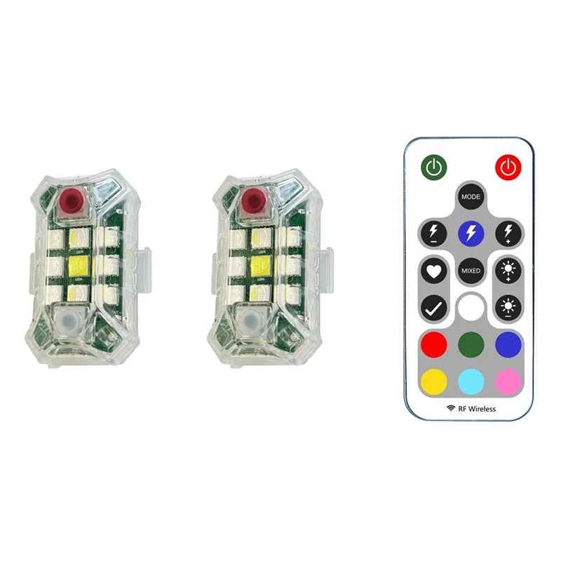 REPLA-أضواء ستروب LED لاسلكية قابلة لإعادة الشحن مع جهاز تحكم عن بعد مقاومة للماء للدراجات النارية والسيارة بدون طيار