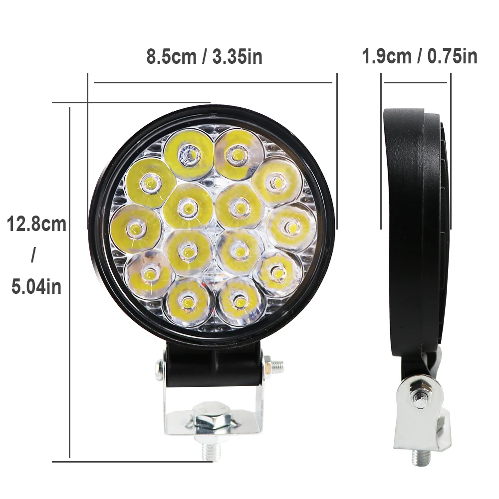 4x 42W 14LED Arbeitslicht LED Auto Nebelscheinwerfer 12V 24V für LKW SUV 4X4 4WD Engineering Scheinwerfer Off-road LED Runde Scheinwerfer – Detail 4