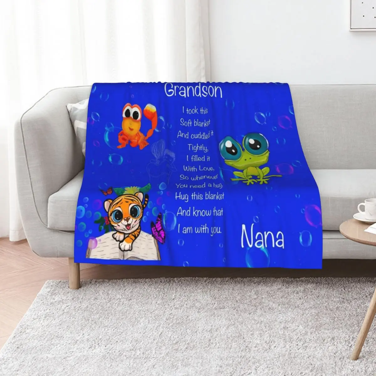 Grandson cuddle blanket love Nana Throw Blanket Designers Thin Kid'S christmas decoration Plush Custom Blankets