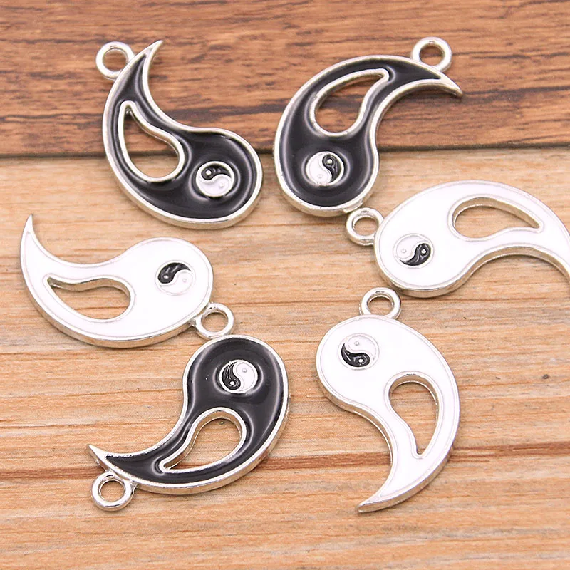 5 Pairs 16*27mm Alloy Metal Drop Oil Hollow Out Gossip Charms Pendant For DIY Bracelet Necklace Jewelry Handwork Making