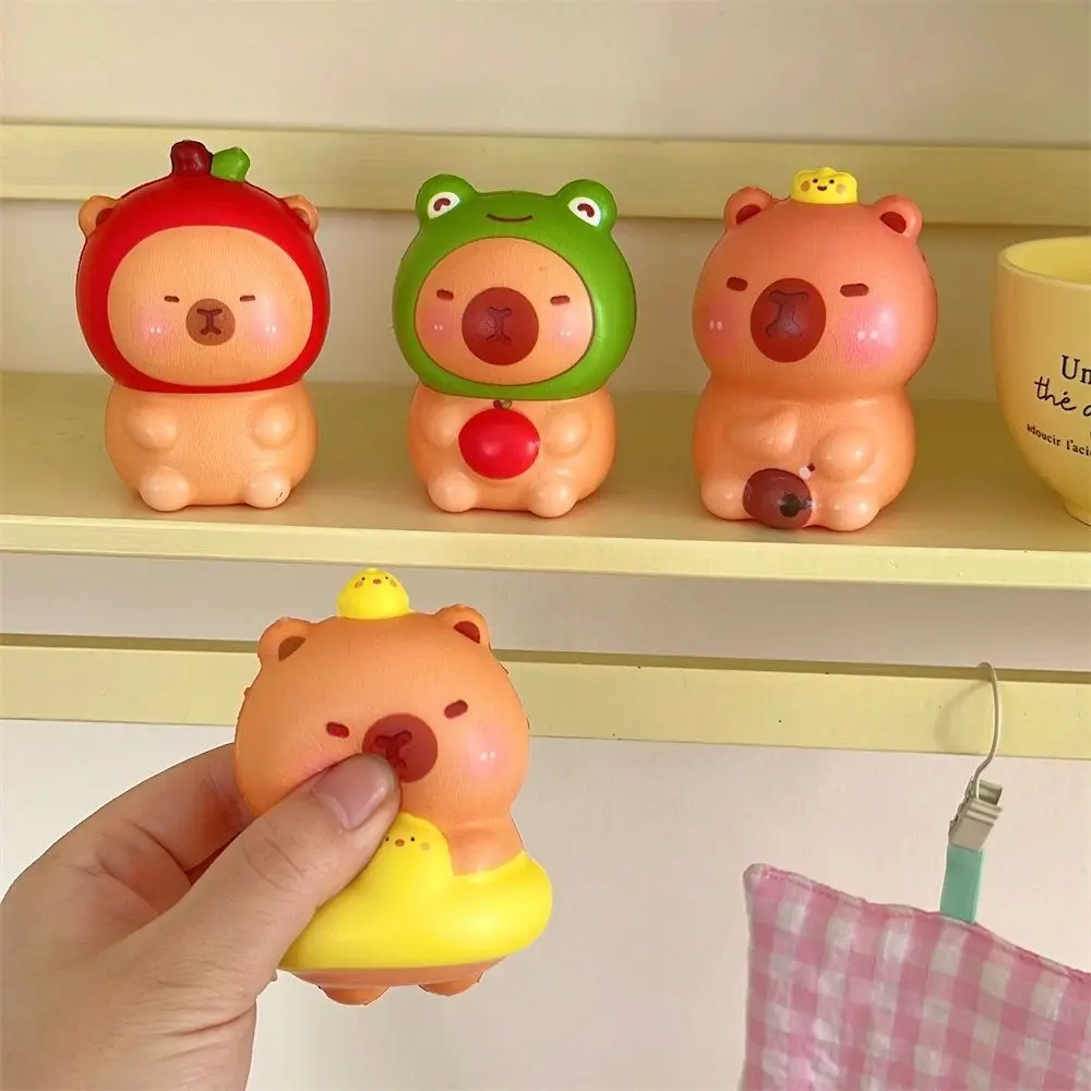 Cute Sensory Toy Capybara Squeeze Toy PU Fidget Toy Cartoon Fidget Toy Slow Rebounce 3D Pinch Decompression Toy Funny Toys