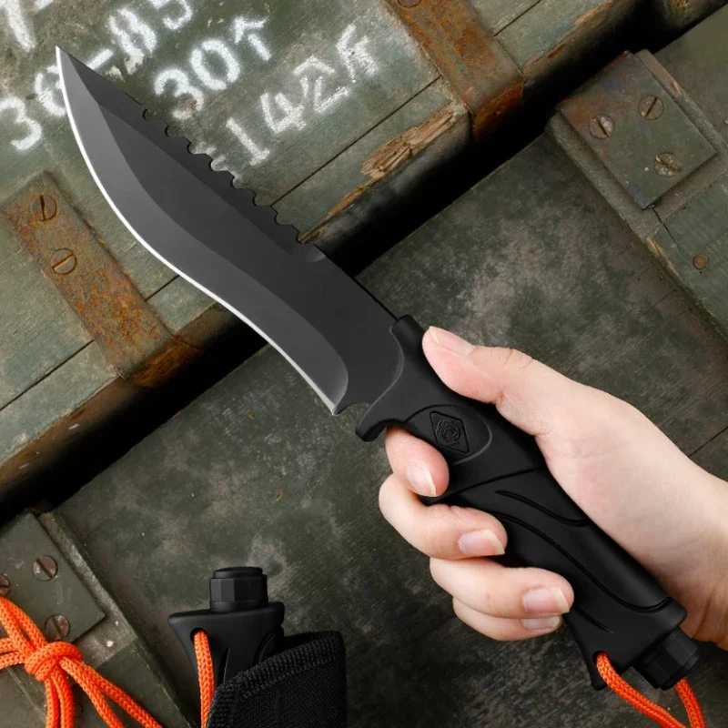 2024 Outdoor Camping Tactical Straight Knife, Portable Outdoor Tool Knife, EDC Gear, High Hardness Self-Defense Survival Knife