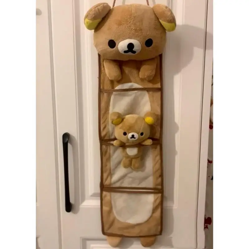 Nowa Kawaii śliczna Rilakkuma torba do zawieszenia naścienna torba do przechowywania kieszeń na siedzenie akcesoria różne torby do przechowywania